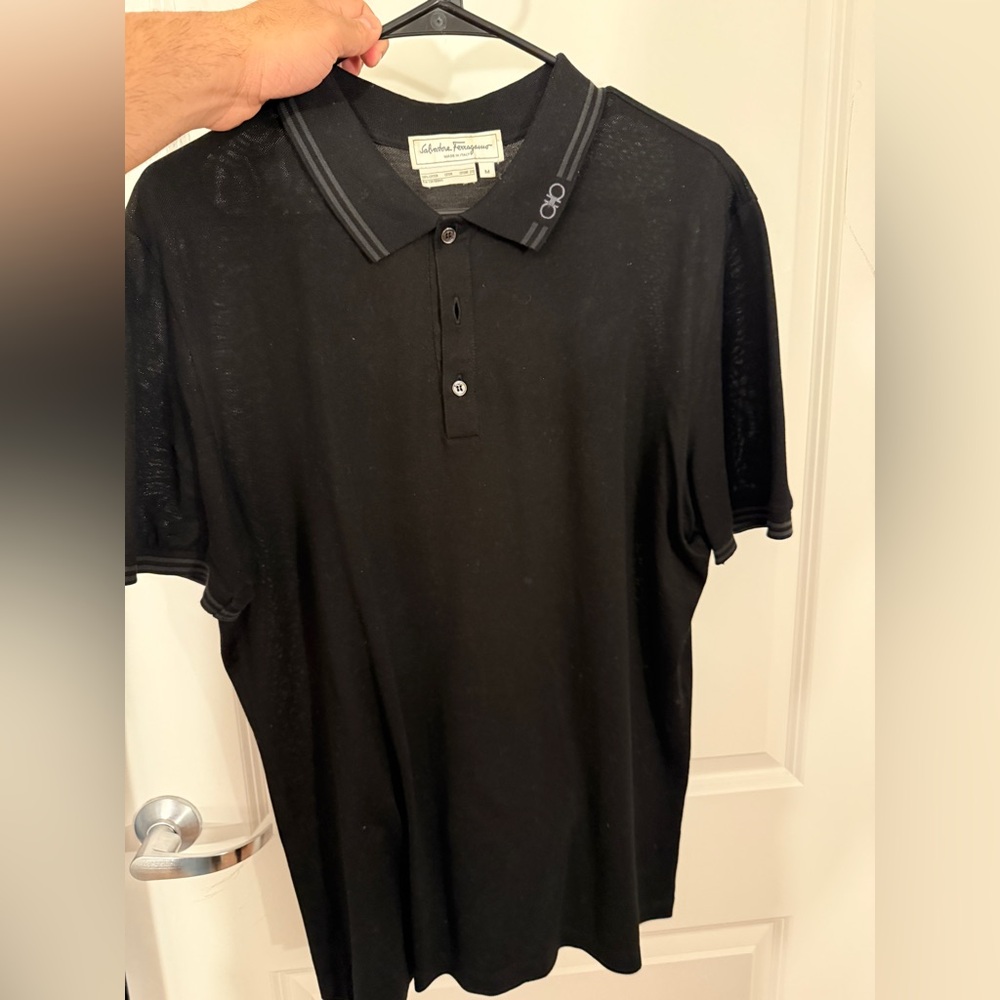 Ferragamo Black Polo Shirt